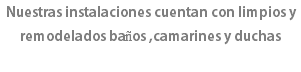 Nuestras instalaciones cuentan con limpios y remodelados baños ,camarines y duchas 